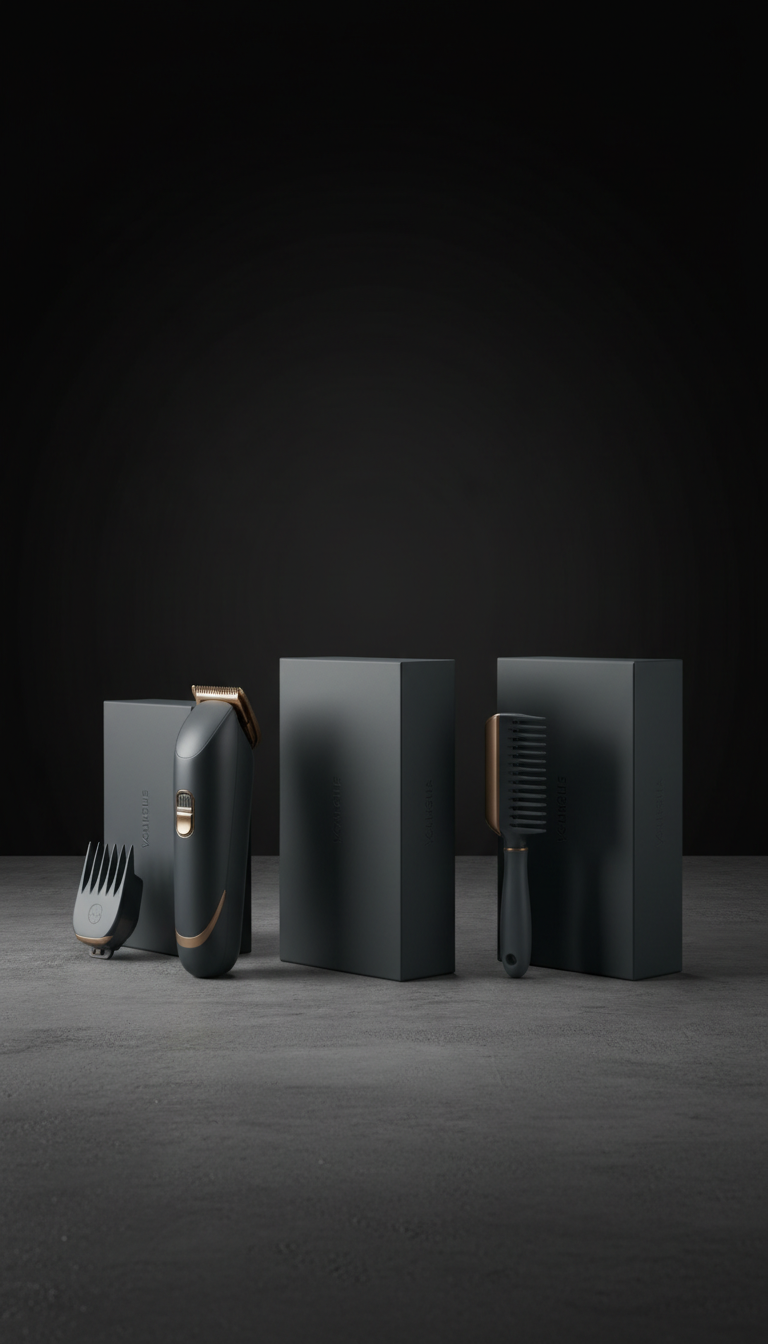 Set grooming esencial empaque oscuro exclusivo