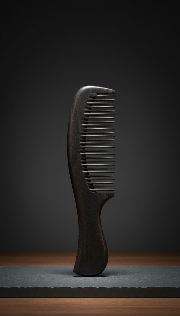 Peine artesanal de madera de ébano